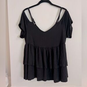 EUC Torrid Super Soft Knits Cold Shoulder Baby Doll Tee 00